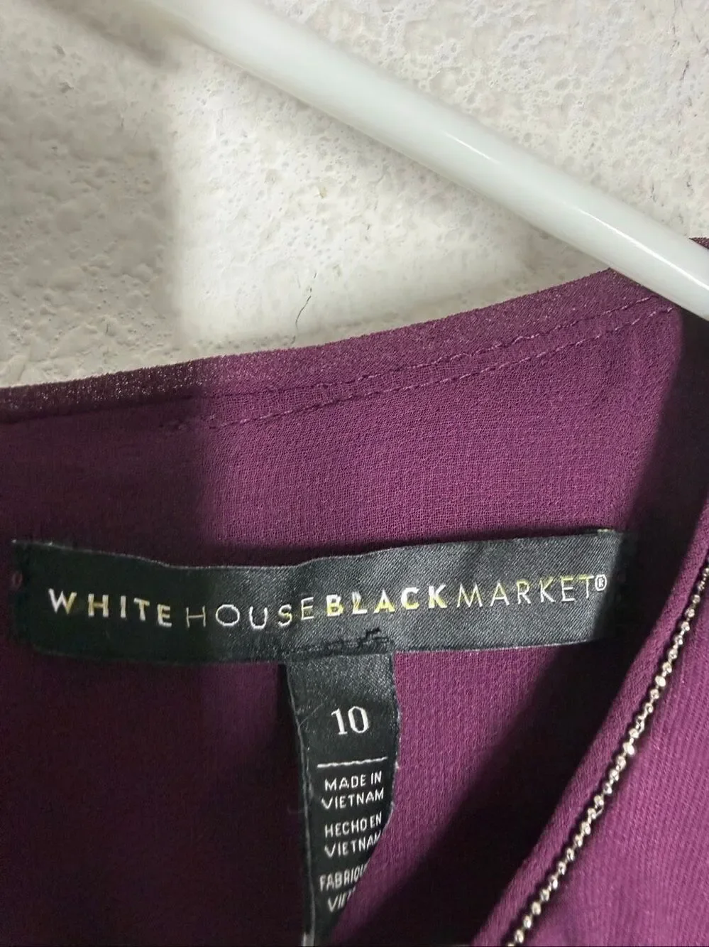 White House Black Market Plum Sleeveless Gathered Neck Top Size 10